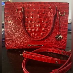 Anywhere convertible Melbourne embossed leather satchel.